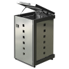 1er Mülltonnenbox Edelstahl mit Lochung und Kippdach