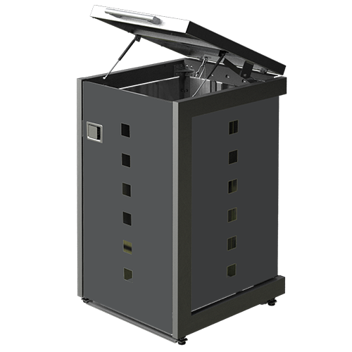 1er Mülltonnenbox Anthrazit mit Lochung und Kippdach